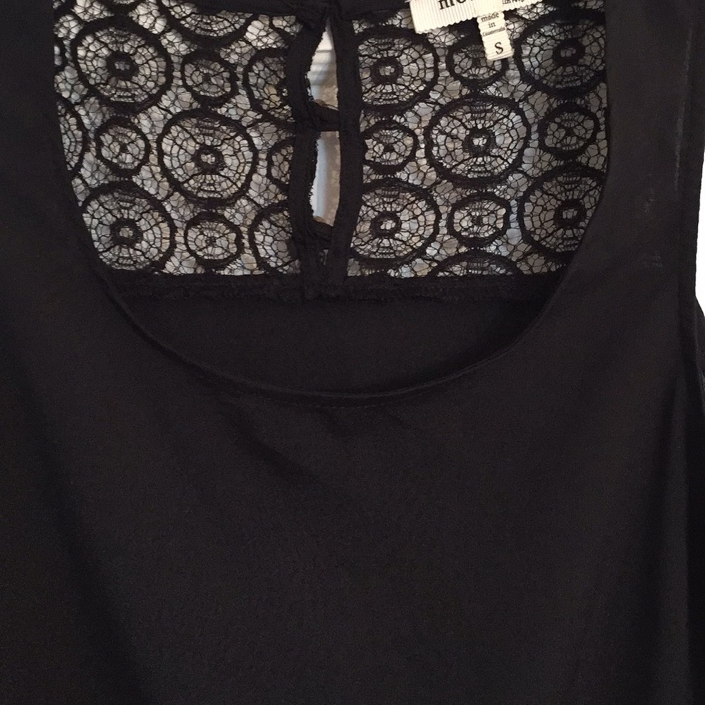 Anthropologie Monteau Top Black Fringe Sz S - Picture 4 of 7